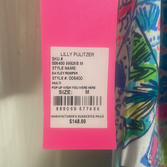 Brand New with Tags Lilly Pulitzer Dayley Romper in “Pop Up Wish You Were Here” - Picture 6 of 6